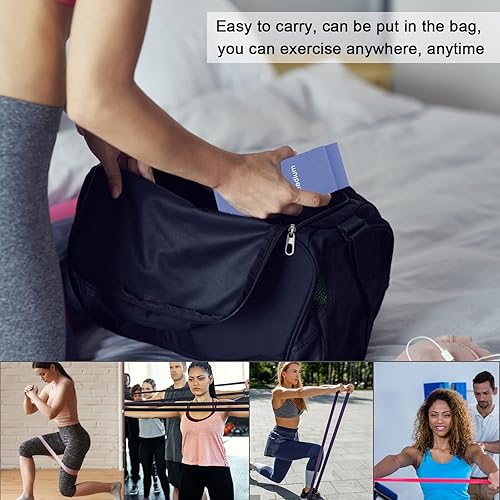 Vista 11 de Banda elástica de resistencia para hombres y mujeres, juego de 5 bandas de resistencia para ejercicio en casa, gimnasio, yoga, fitness Juego