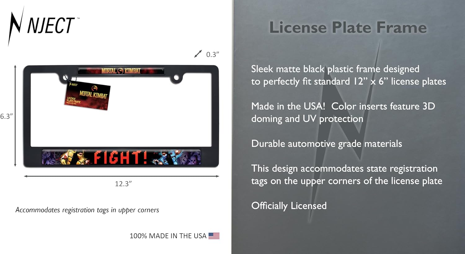 Mortal Kombat Fight License Plate Frame Black image 4