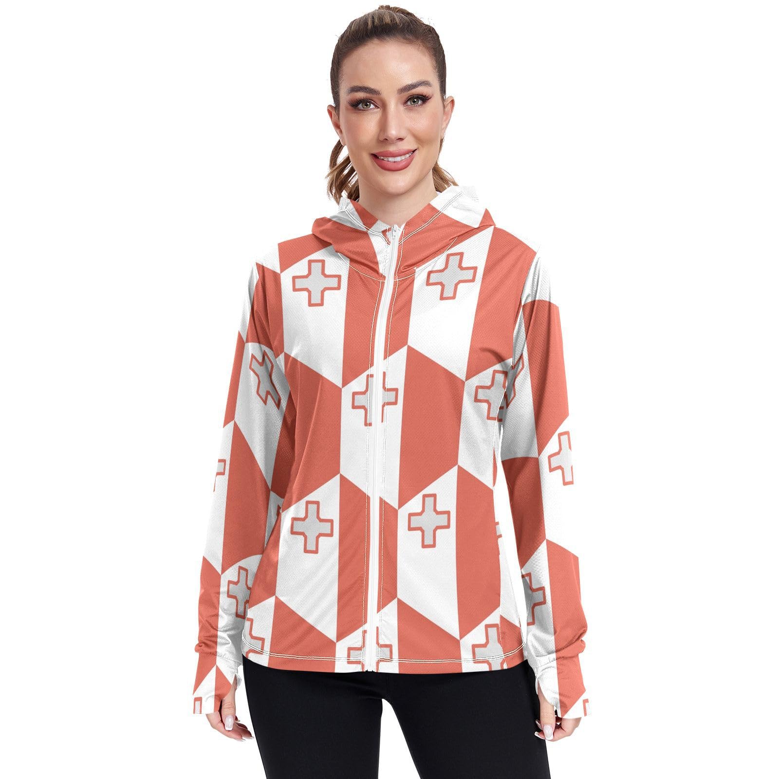 Malta Flag Women's UPF 50+ Sun Protection Hoodie Jacket Lightweight Long Sleeve Sun Shirt with Pocket Multicoloured