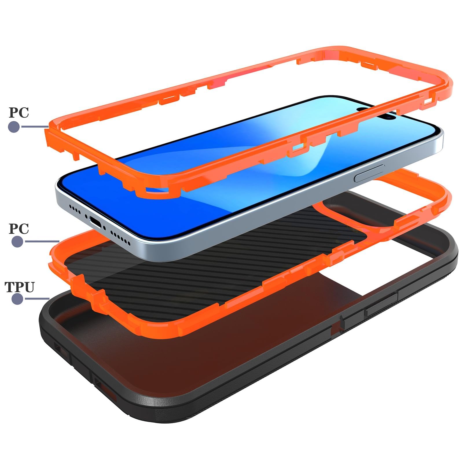 Funda Antigolpes para iPhone 17/17 Pro/17 Air/17 Pro MAX, Carcasa Protectora Rígida De PC Esmerilada Compatible con Carga Inalámbrica,17pro,Red