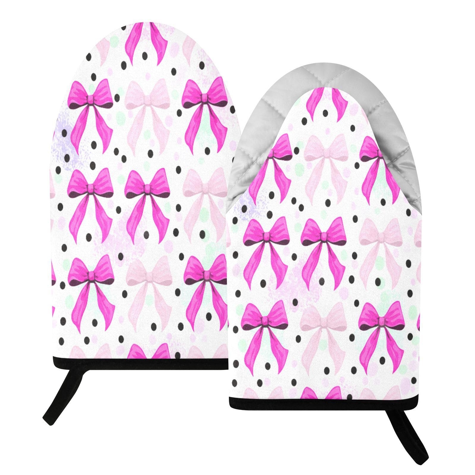 BURSTDDY Bows Oven Mitt,Heat Resistant Kitchen Mitts for Cooking