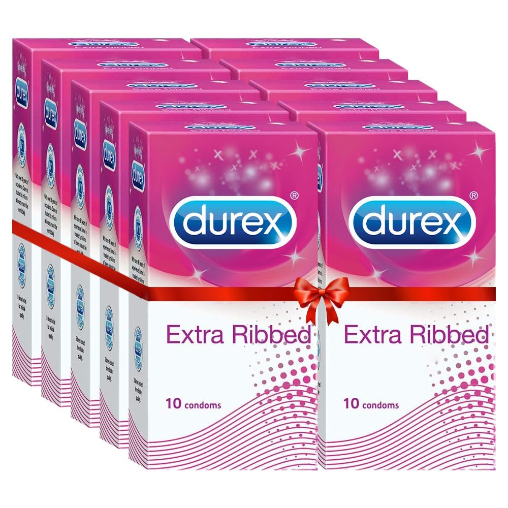 Condoms, Extra Ribbed- 10s (Pack of 10)