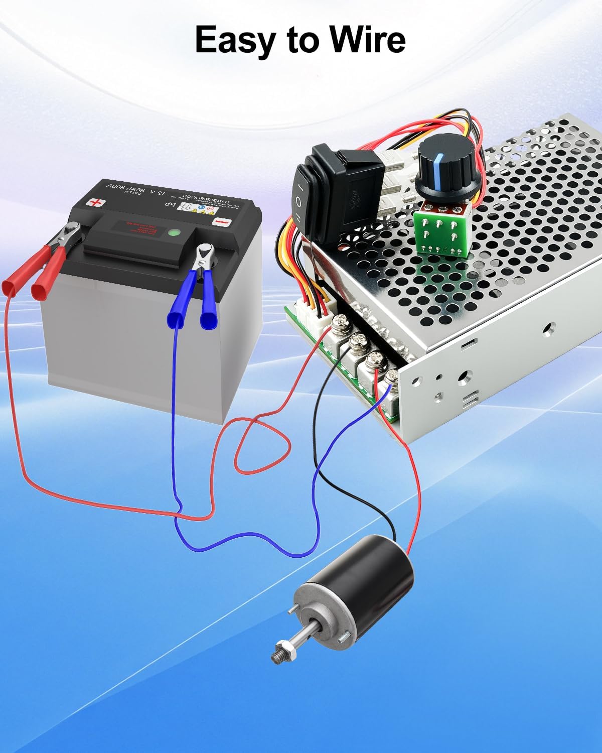 Gleichstrom-Motordrehzahlregler 10 V-55 V mit LED-Anzeige, DC bewertet 60 A/Max 100 A, wendbares PWM-Steuermodul für Bürstenmotor, variabler Geschwindigkeitseinsteller mit Vorwärts-, Brems- und