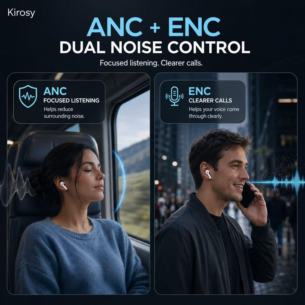 Auricolari wireless Pro 3, cuffie Bluetooth 5.3 con cancellazione del