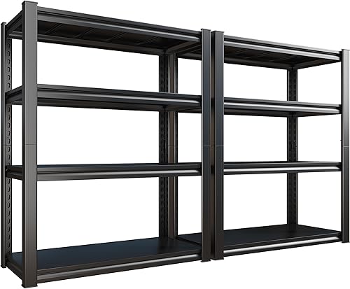 Raybee Estantería de garaje de metal resistente, estantes de garaje para almacenamiento, estantería de metal ajustable de 4 niveles, estante disponible en Yaxa Colombia