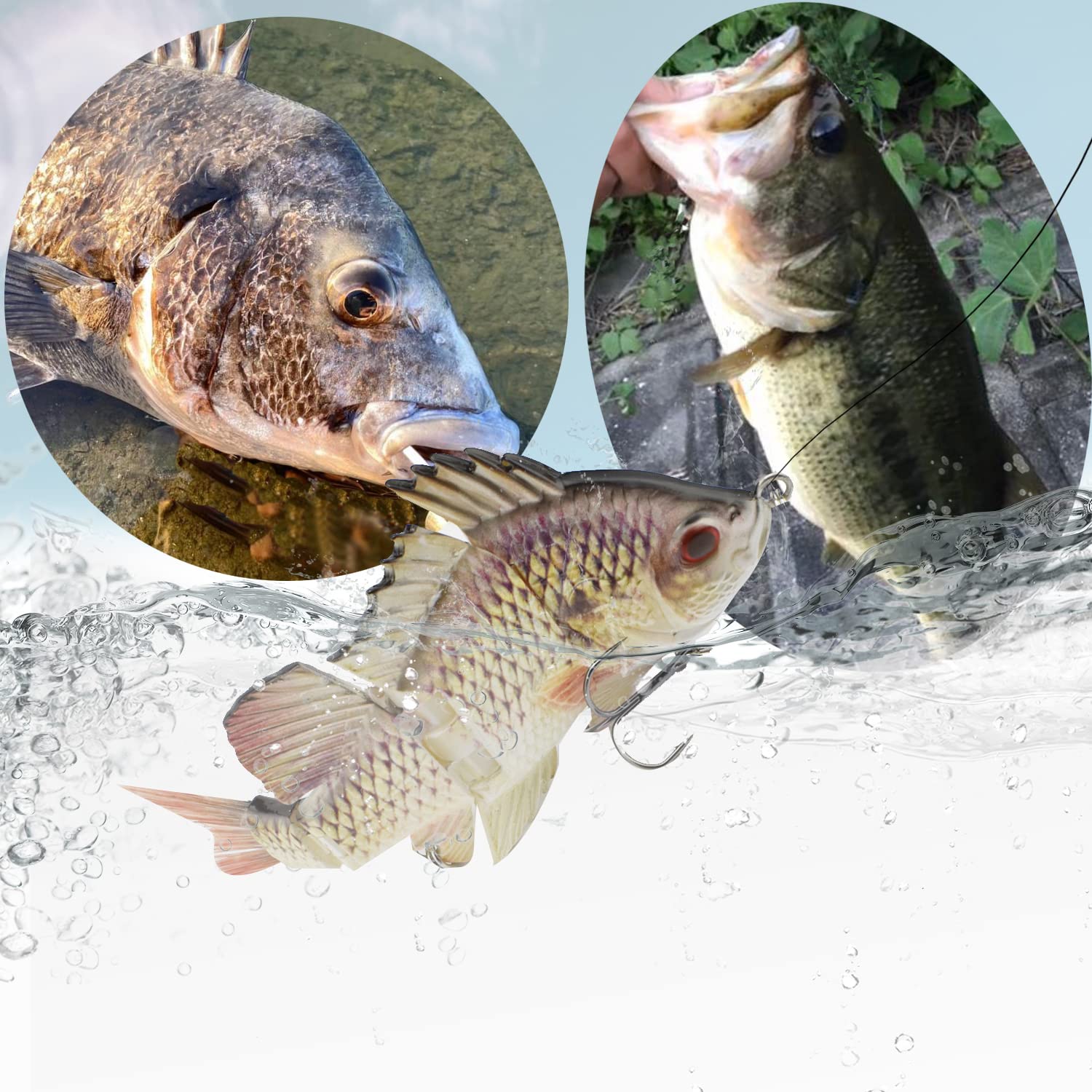 ODS Lure Esca Da Pesca Swimbait 170mm 70g - Coda In Pelle Realistica A Lento Affondamento - Per Trota, Spigola, Luccio, Persico