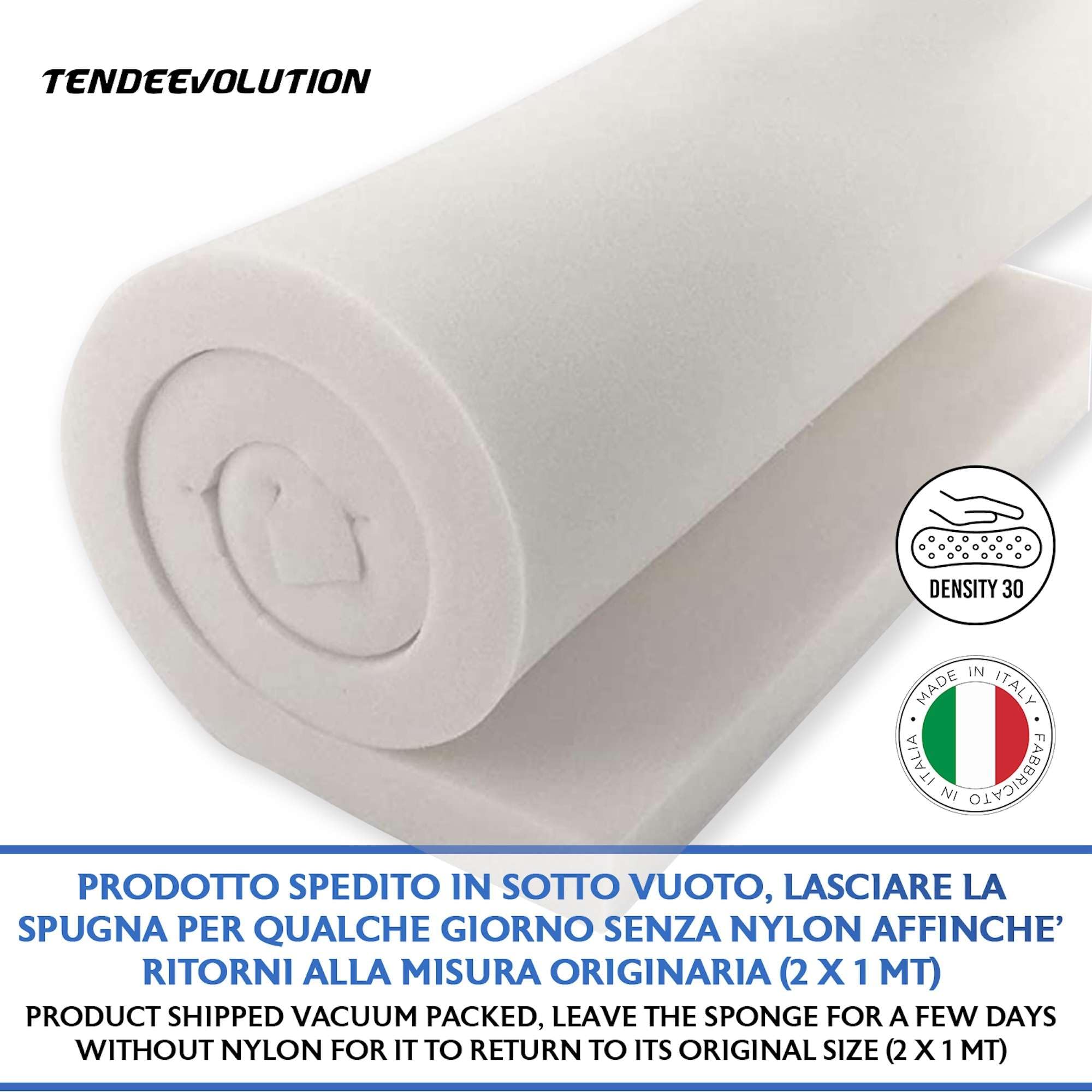 TENDEEVOLUTION Gęstość pianki do wypełnienia 18, 25 i 30, płyta 200 x 100 cm, grubość 1-10 cm, gąbka do wypełnienia sofy, poduszki z pianki poliuretanowej (gęstość 30, grubość 5 cm)