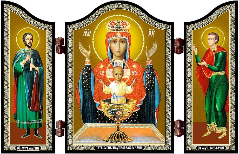 NKlaus 1436 GM Invincible Chalice Christian icon Neupivaemaja Chasha travel altar