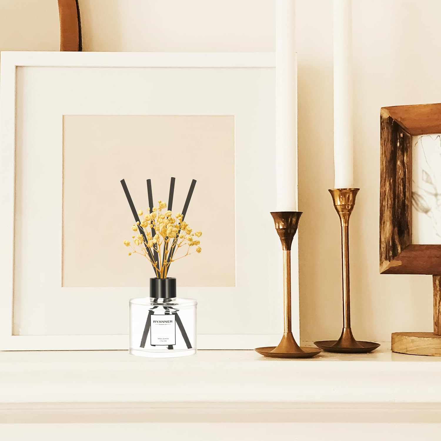 RYANNER Reed Diffuser Set of 3 Pack,Lavender Eucalyptus/White Jasmine/Lemongrass Scented Oil Diffuser with Sticks(1.7 fl oz Each Pack),Air Freshener for Bedroom Bathroom Office | Shelf Decor - Image 8