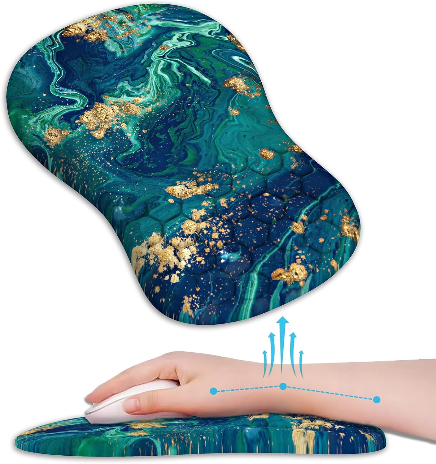 Ergonomic Mouse Pad Wrist Support with Gel Massage Design