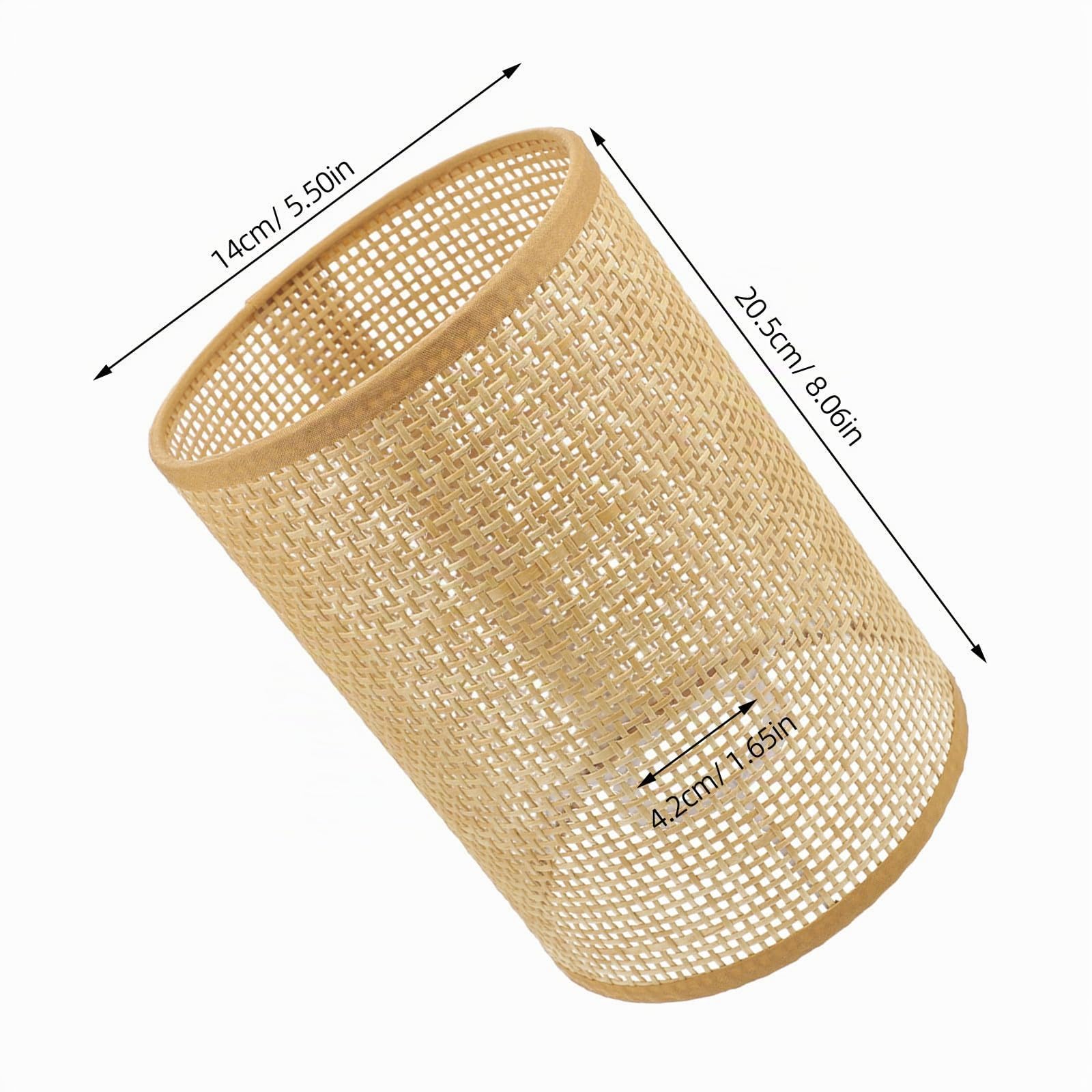Holibanna Abat-Jour En Rotin Tissé Pour Lampe Sur Pied Et Plafonnier 8.07X5.51In Ombre De Lampe Rustique Polyvalente Pour Salon Salle De Bain Décoration Intérieure