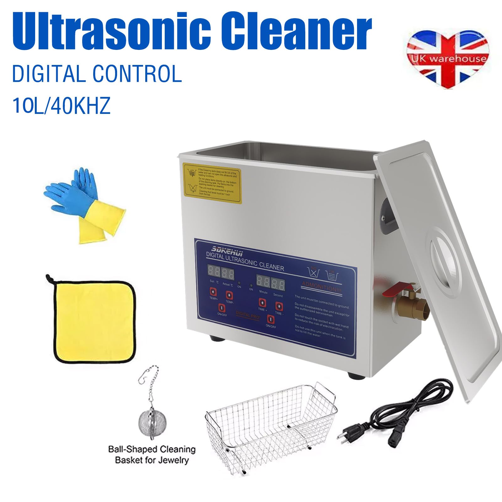 Professioneller Ultraschallreiniger mit Heizung 40kHz 10L