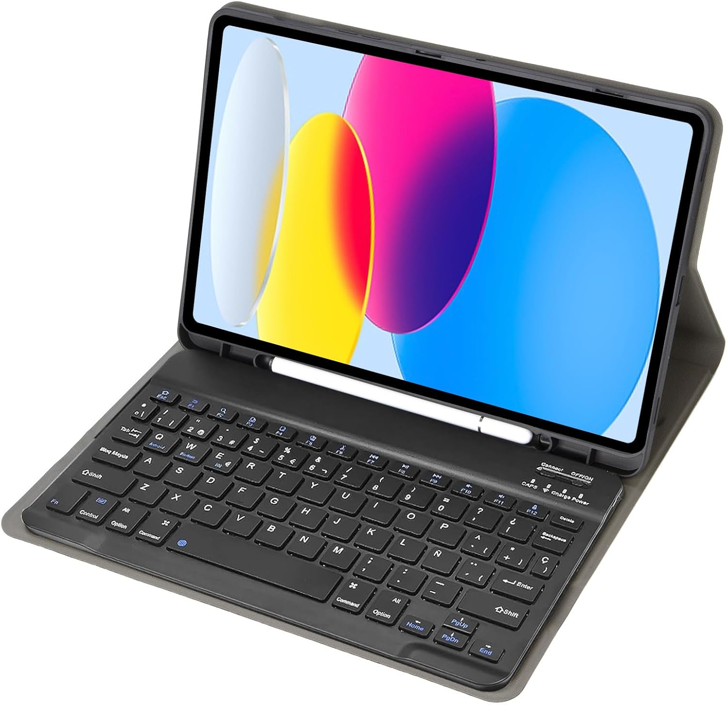 Keyboard Case for Samsung Galaxy Tab A9+ Plus 11 inches 2023, Spanish Ñ Detachable Keyboard with Pencil Holder for SM-X210/X216/X218,Black