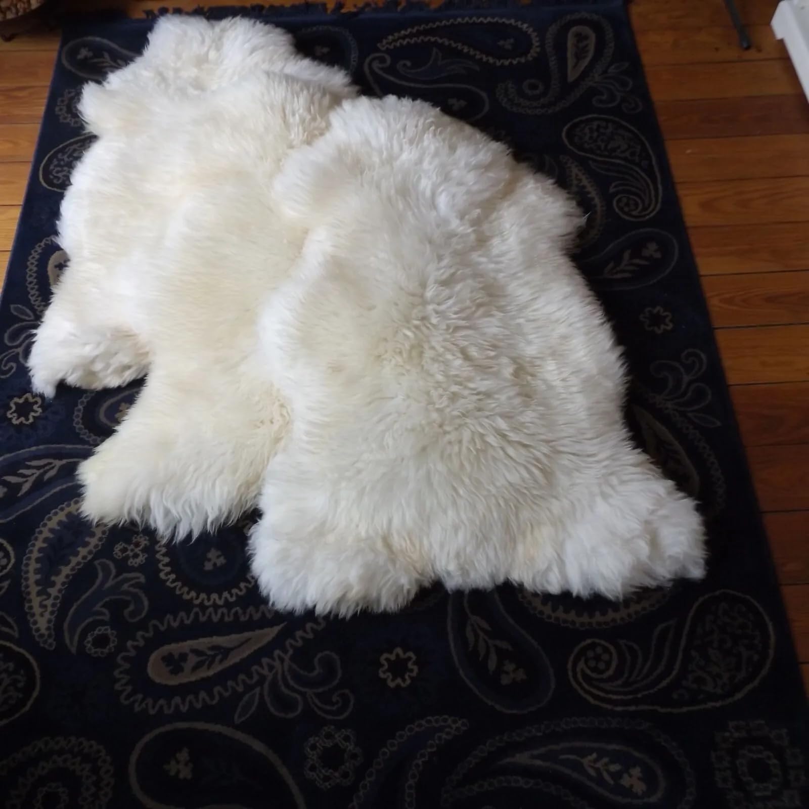 Top Öko Natur Schaffell Lammfell Lamm Fell S-XXXL! (Weiß Natur, 80cm - 90cm)