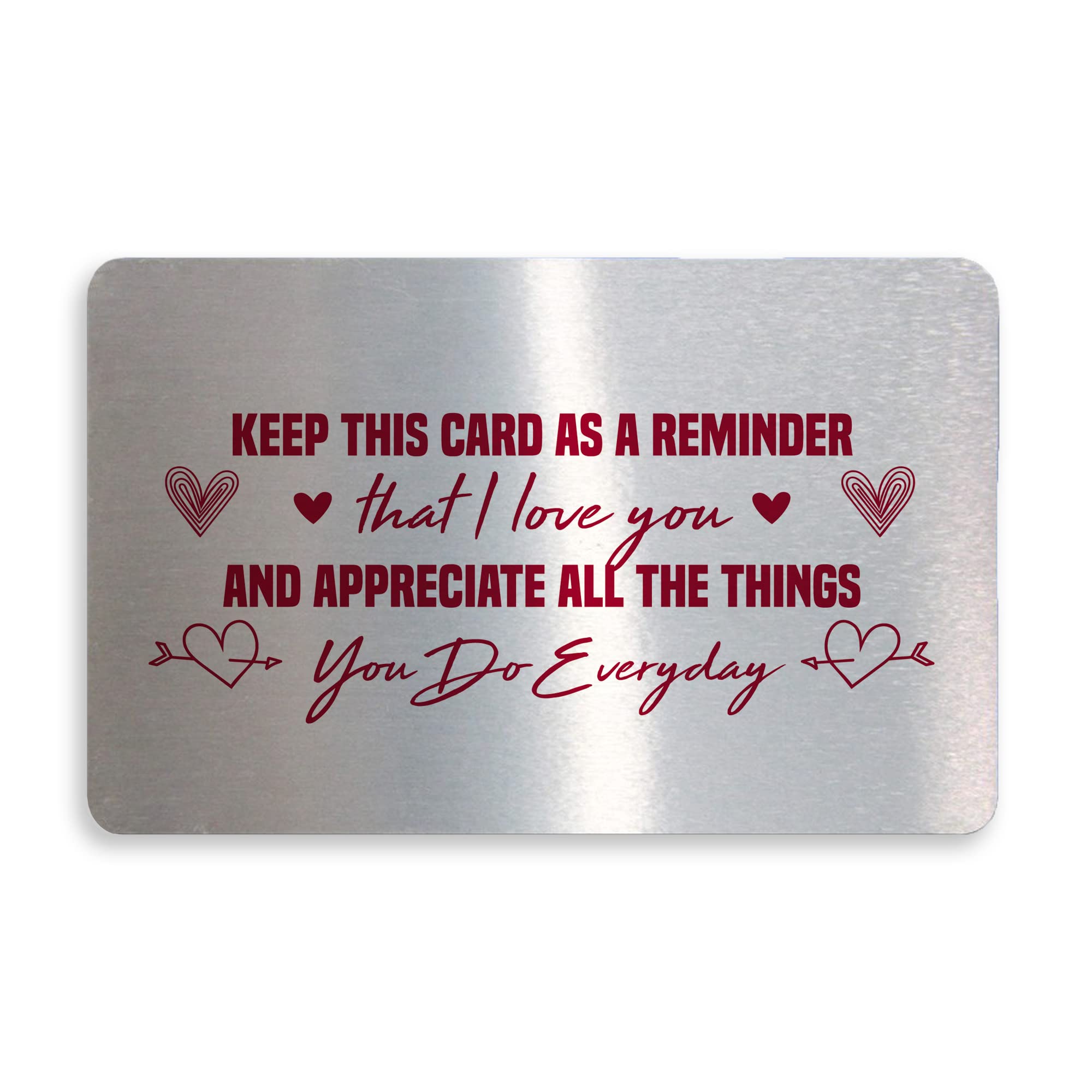I Love You Gift Metal Card Thank You Gift For Valentines Anniversary For Him Her