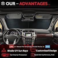 Vista 2 de KAYZT Parasol para parabrisas para Toyota 4Runner 2010-2025 4 corredores, plegable, SUV, ventana delantera, accesorios de ajuste personalizado