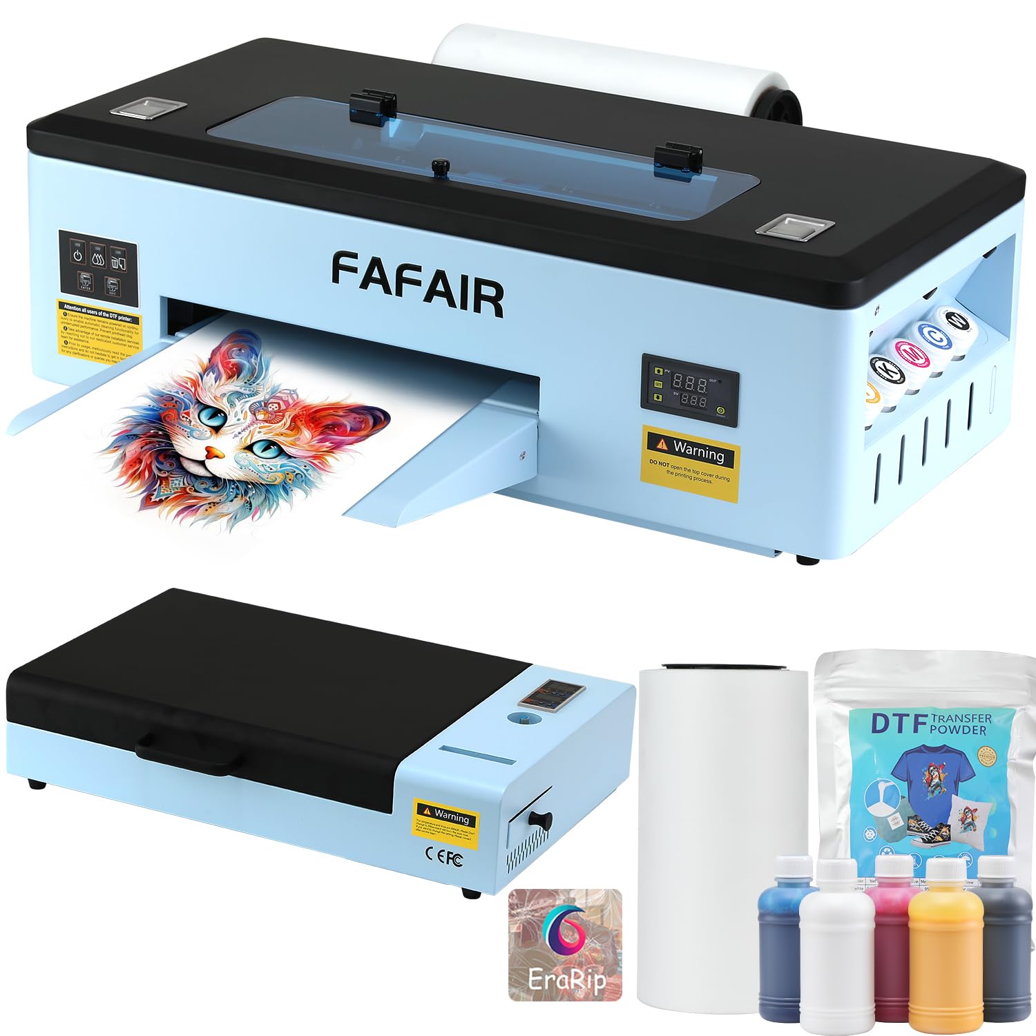 A3 R1390 DTF Printer with White Ink Mixing System, Auto Clean(Printer+Oven)