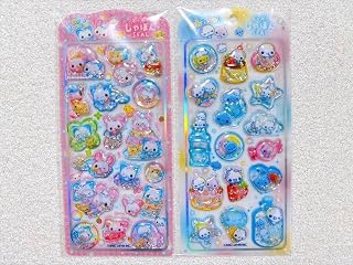 平成レトロキャラ ぷくぷくしゃぼんシール2枚 あわわちゃん ハッピーマーチ
