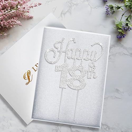 Miniatura 421 de LINGTEER Decoración de pastel de diamantes de imitación dorados para cumpleaños número 15 – Cheers to 15th Birthday Quince años de edad, decoración