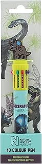 Natural History Museum Dinosaur Multi Colour Pen | Dinosaur Gifts & Stationery | Back to School Stationery Supplies | Writing Pen | 10 Colour Pen