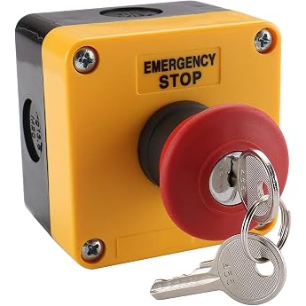 BAOMAIN Not-Aus-Schalter mit Schl ssel & Geh use 660V 10A 1NO 1NC Kontakt Pilzdrucktaster Not-Halt-Schalter mit Box Wasserdicht f r Industrie & Werkstatt