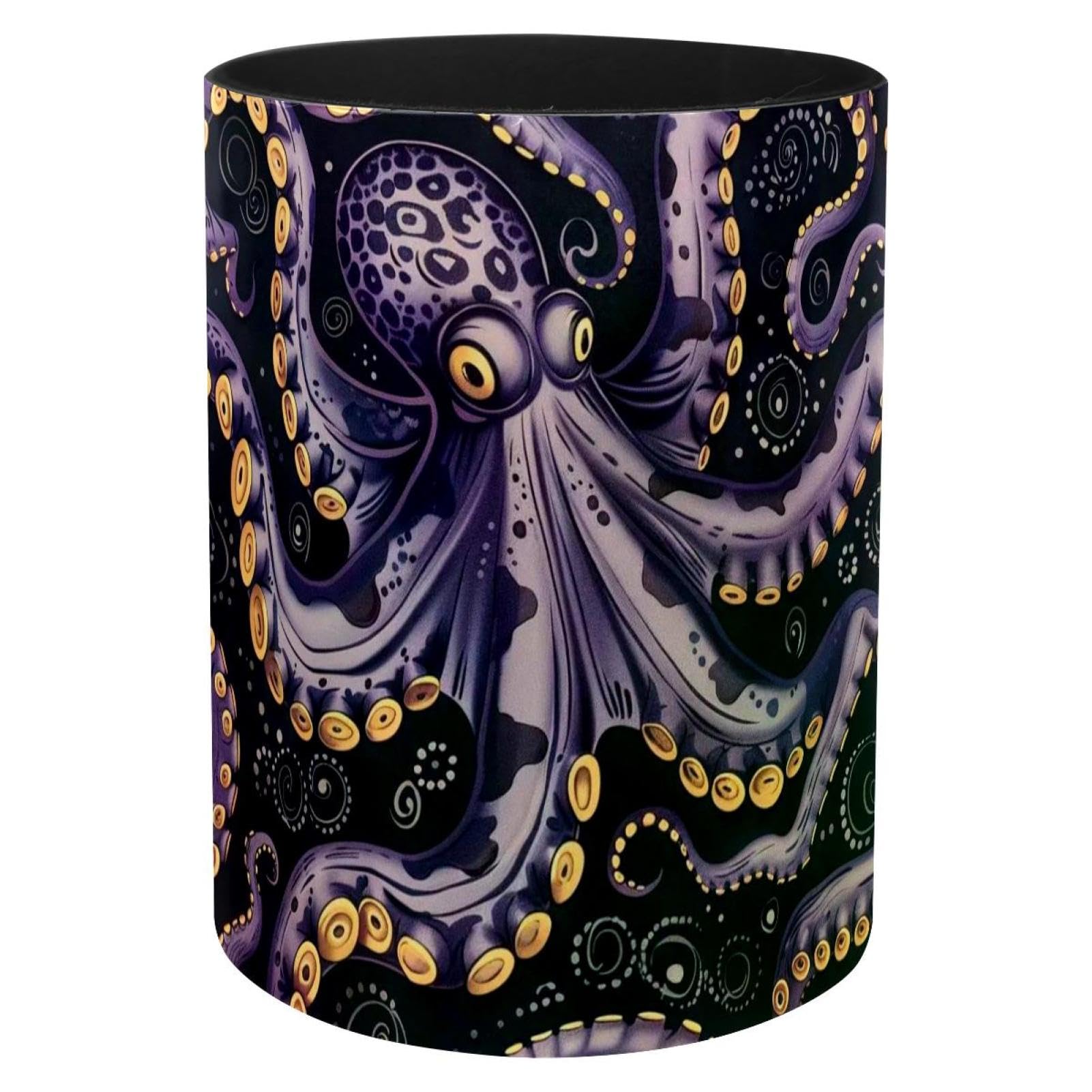 Porte-stylos pieuvre violette vintage en métal pour bureau et crayons