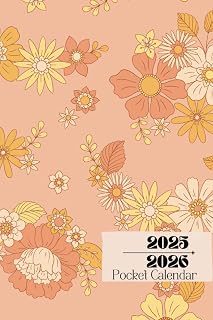 2025-2026 Pocket Planner for Women – | 4x6 Purse-Sized Calendar with Floral Cover, Small 2-Year Monthly Calendar with Notes, Password Tracker, Important Dates, and Yearly Overview, Purse or Bag size