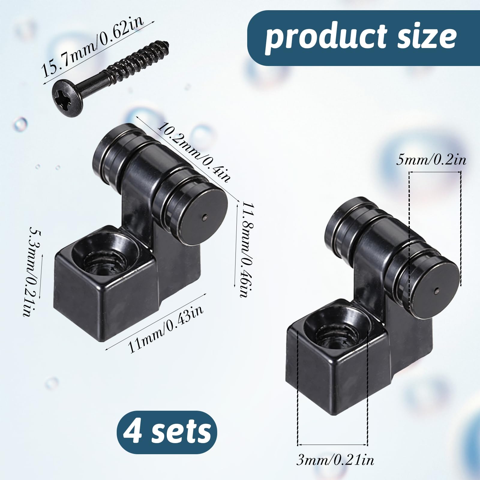 JJUNW 4 Sets Guitar Roller String Retainers, Electric Guitar Parts Guitar String Winder, Metal String Trees Replacement Part For Electric Guitar Accessories(Black)