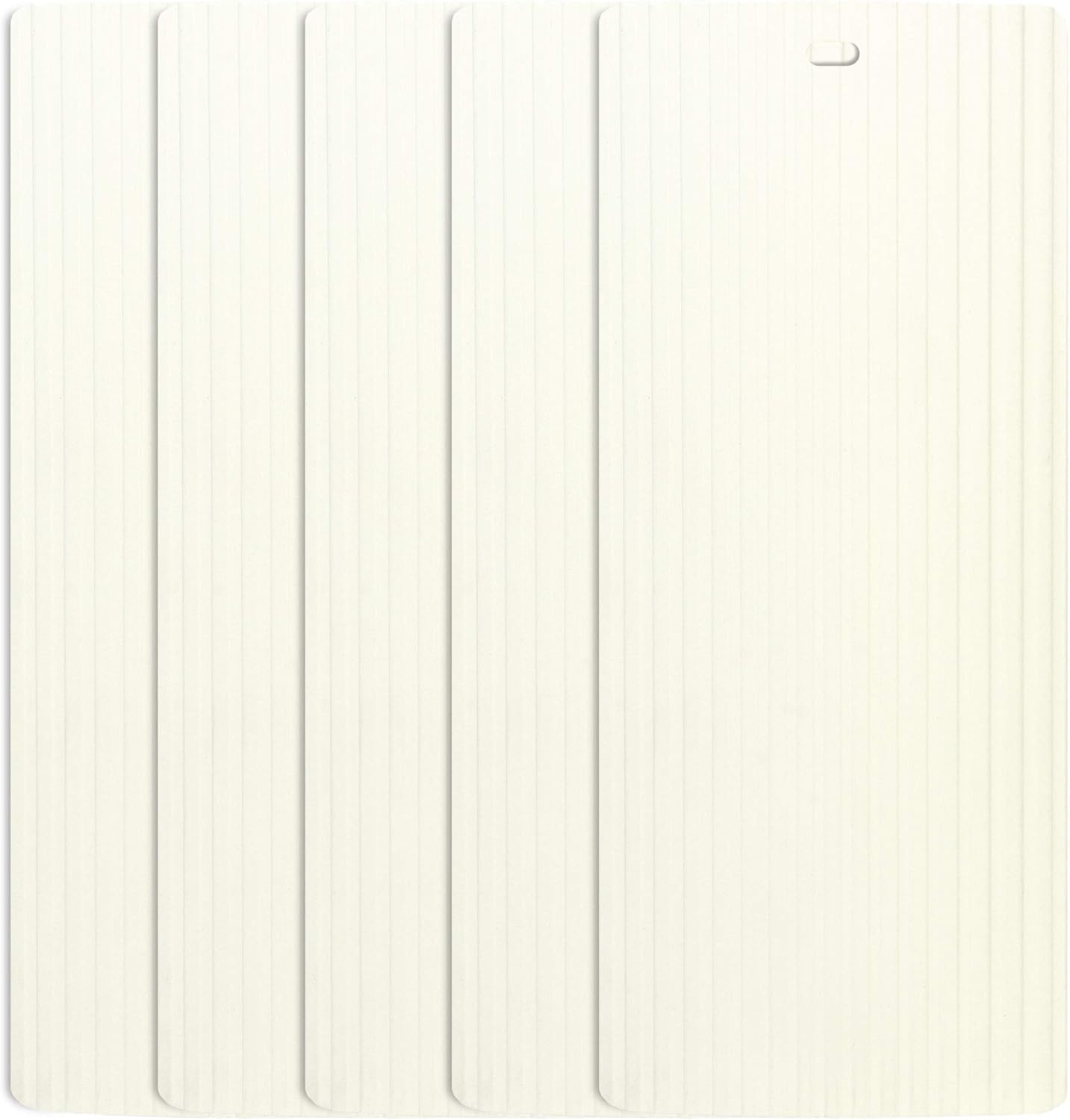 DALIX Ribbed Replacement Blinds Vertical Slats Off White 82.5" Window 5 Pack
