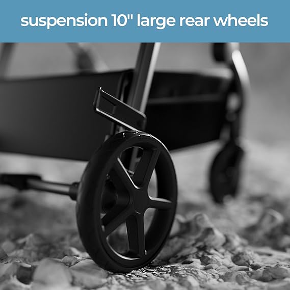 Mompush Baby Stroller, Convertible 2-in-1 with Bassinet Option, Infant Car Seat Compatible, Includes Adapter - Sturdy Full-Size Infant Stroller for Family Adventures