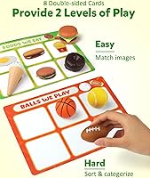 Vista 2 de Coogam Juguete de clasificación para niños pequeños, animales, dinosaurios, frutas, vehículos, alimentos, peces, bolas, juego de granja, juego