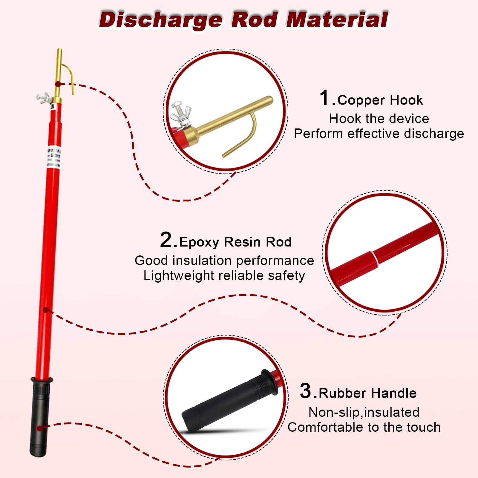 Hot Stick télescopique - Tige de décharge isolée pour lignes aériennes