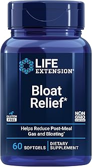 Life Extension Bloat Relief, Artichoke, Ginger, Fennel and Turmeric for Digestive Health, Supports Bloating Relief and Promotes Digestive Comfort, Gluten Free, Non-GMO, 60 softgels