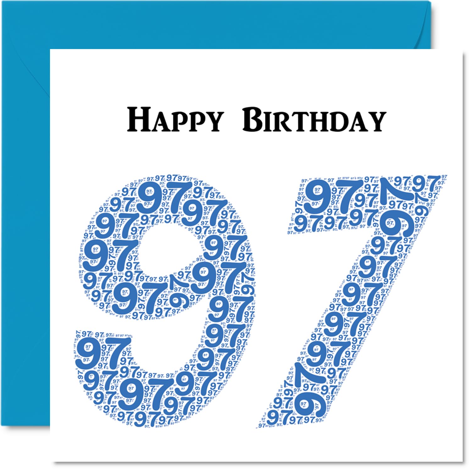 Fun 97th Birthday Cards for Men - Shapecloud - Happy Birthday Card for Great Grandad Grandpa Nanny Grandma Nan Gran Granny Dad Mum, 145mm Greeting Cards, Fun Card