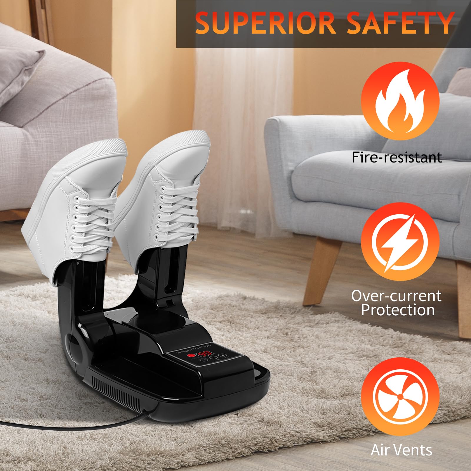 Elektrischer Schuhtrockner - Doppelständer Mit Timer & UV Sterilisation