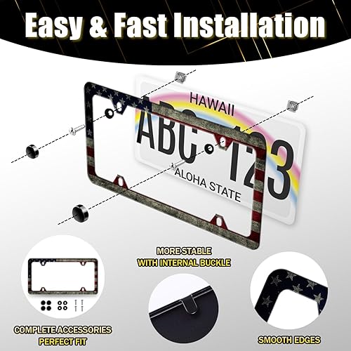 Miniatura 25 de Marco de matrícula de hibisco Aloha Hawaii Flowers placa de acero inoxidable divertido soporte para placa de matrícula decoración colorida 12.3 x