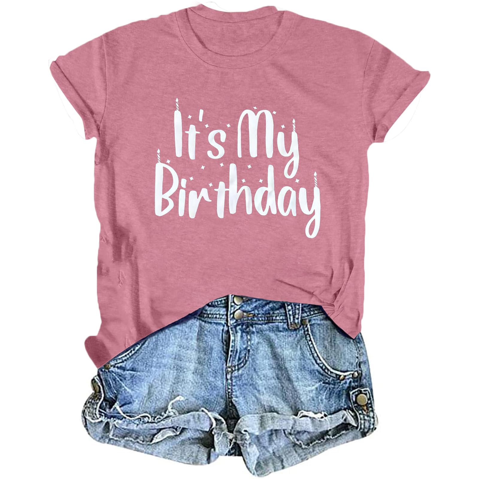 Birthday Shirts for Women Cute Birthday Girl Graphic Shirts Party Gift Tee Tops