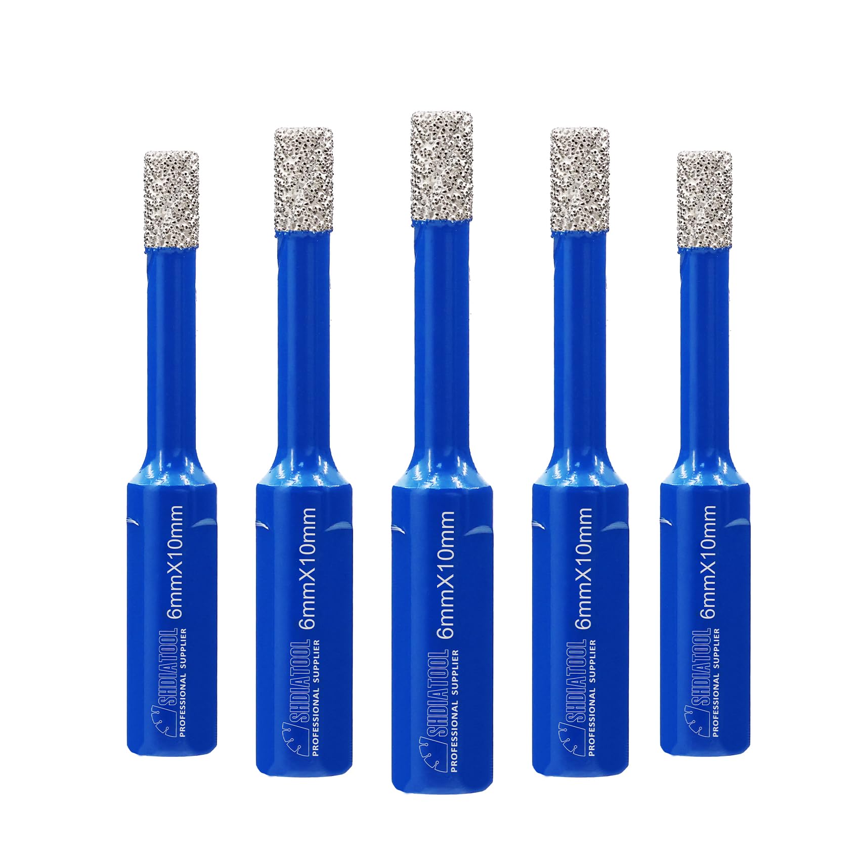 SHDIATOOL Diamond Drill Core Bits 5 Pieces 1/4 Inch for Porcelain Tile Marble Ceramic Granite Bricks 6mm Diamond Hole saws Dry/Wet for Hand Drills