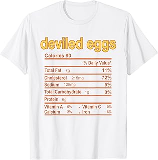 Deviled Egg Nutrition Facts Funny Thanksgiving Christmas T-Shirt
