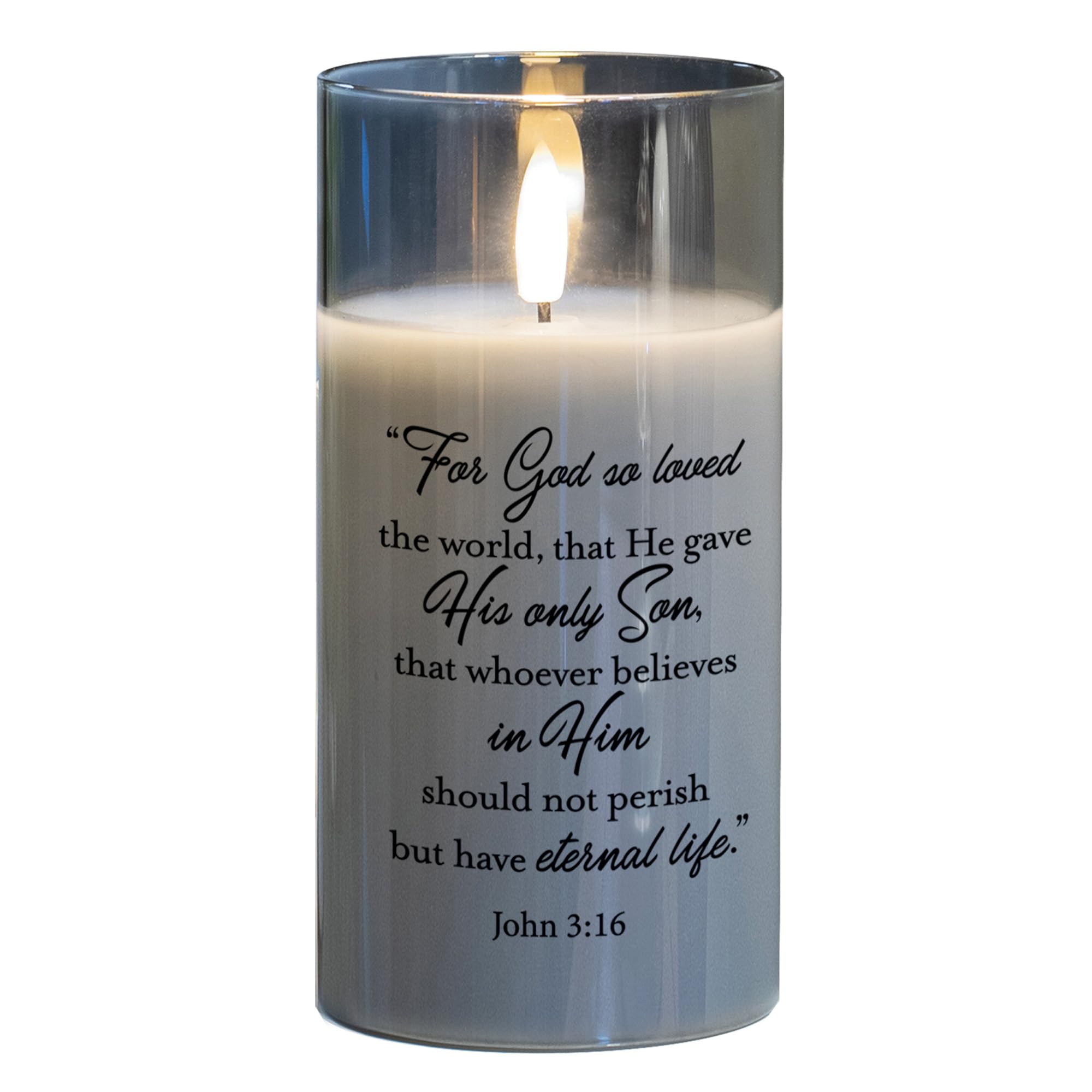 Elanze Designs for God So Loved The World Clear 6 x 3 Glass Candle in Glass