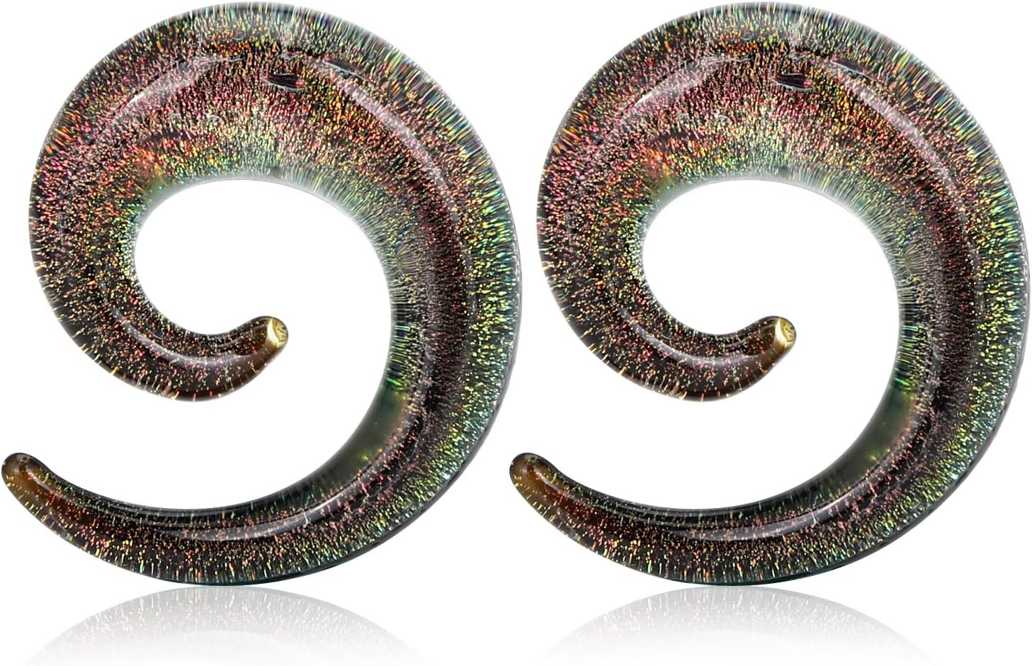 2PCS Glass Ear Tapers Plugs 2g 0g 00g Spiral Gauges for Women Men Ear Stretchers Handmade Ear Piercing Jewelry