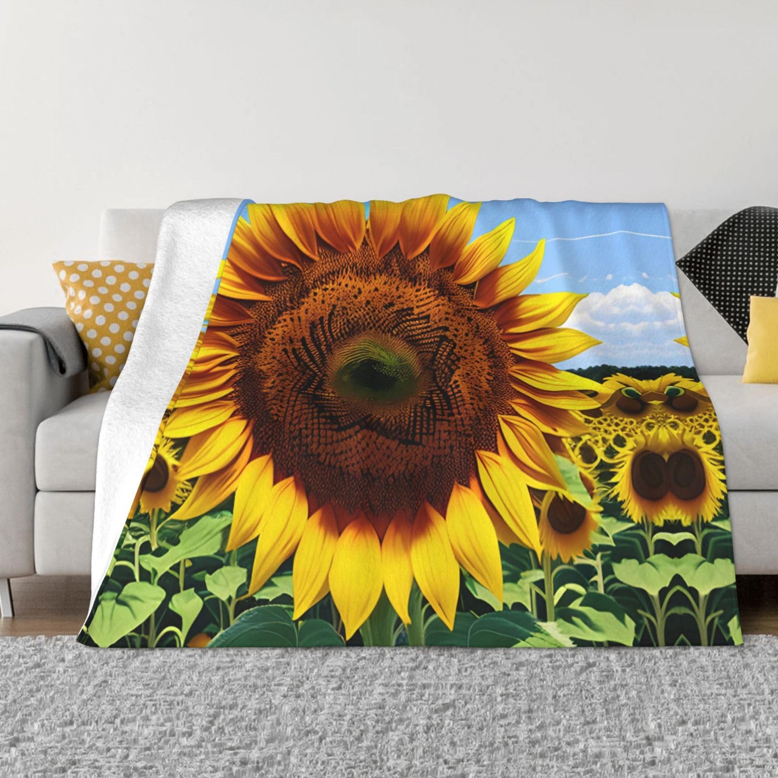 Couverture de lit motif tournesol pour un nid douillet et réconfortant