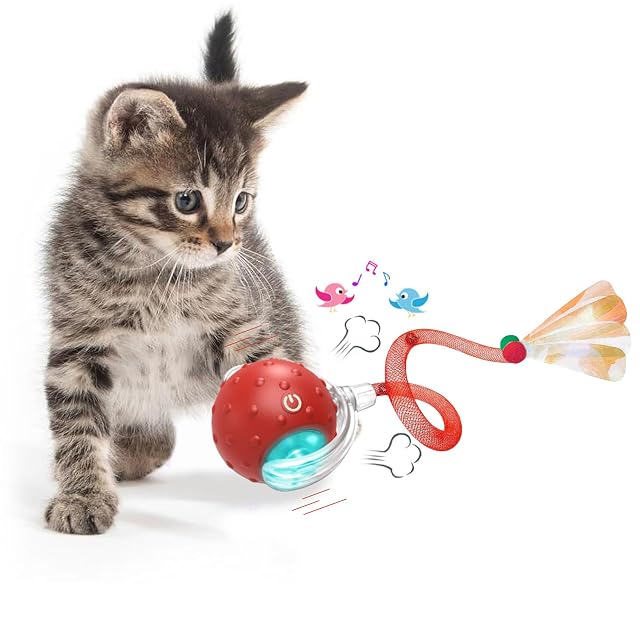 KQLHLHDYZ Pelota de juguete interactiva para gatos, juguetes para gatos de interior