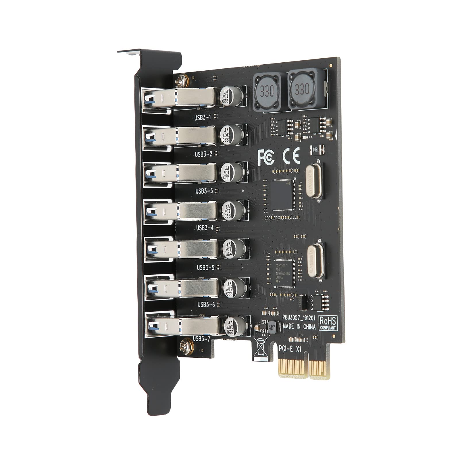 7-portowa karta rozszerzeń, PCI do USB30. Karta rozszerzeń, 5 Gb/s USB30. Karta rozszerzeń z własnym zasilaniem, kompatybilna z kartą kontrolną, dla systemu LinuxWindows/