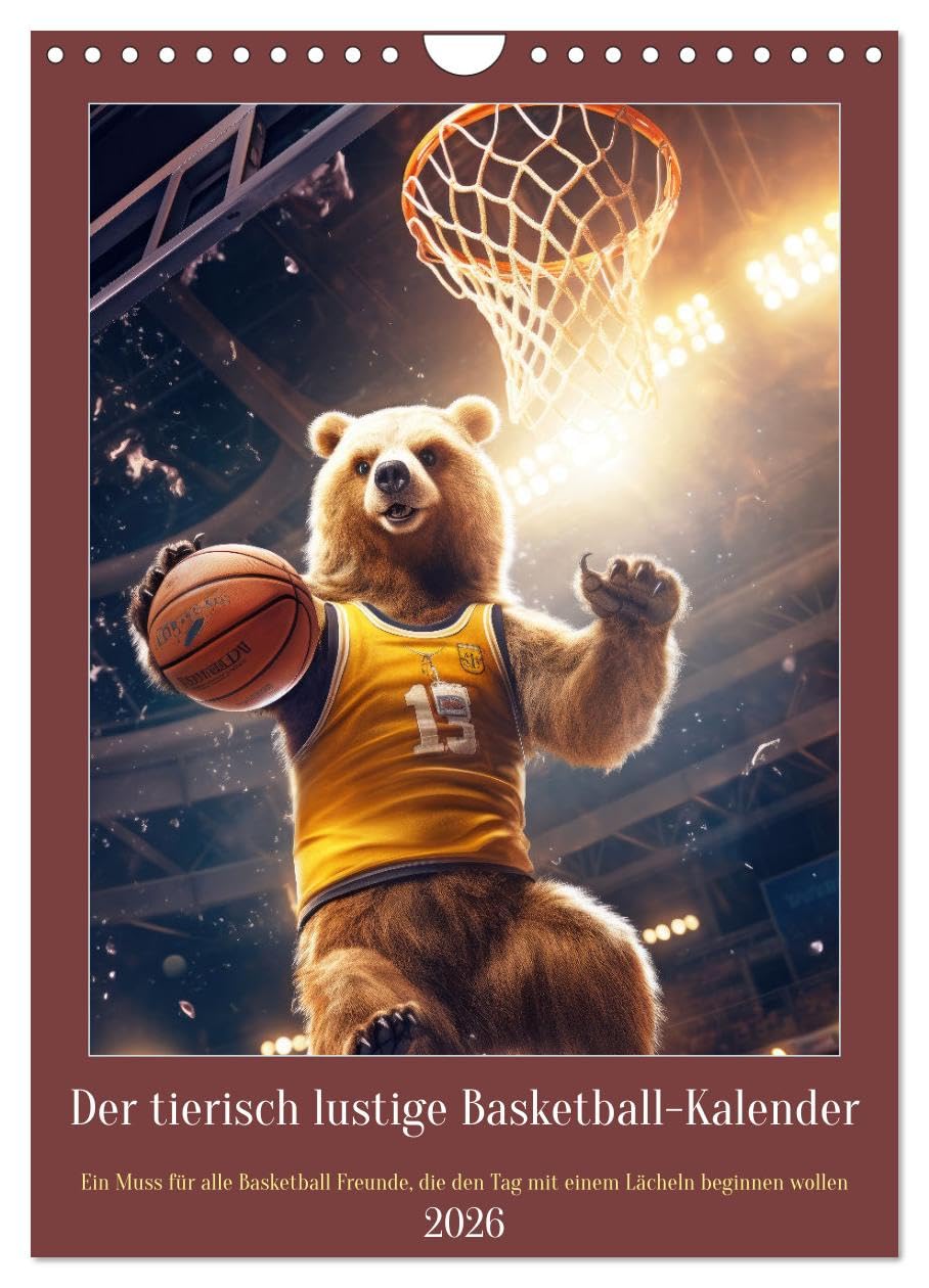 The beastly funny basketball calendar UK-Version (Wall Calendar 2026 DIN A4 Portrait), CALVENDO 12 Month Wall Calendar — image 1