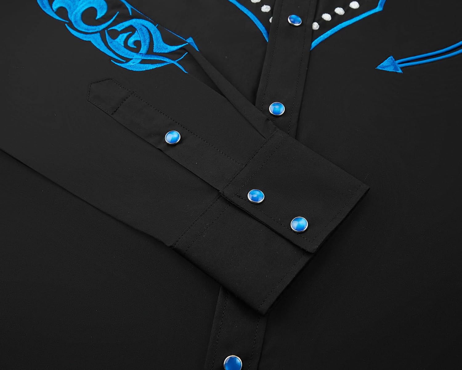 EL PIONERO Men's Western Cowboy Shirt Embroidered Shirt Long Sleeve Casual Snap Button Shirt - Image 4