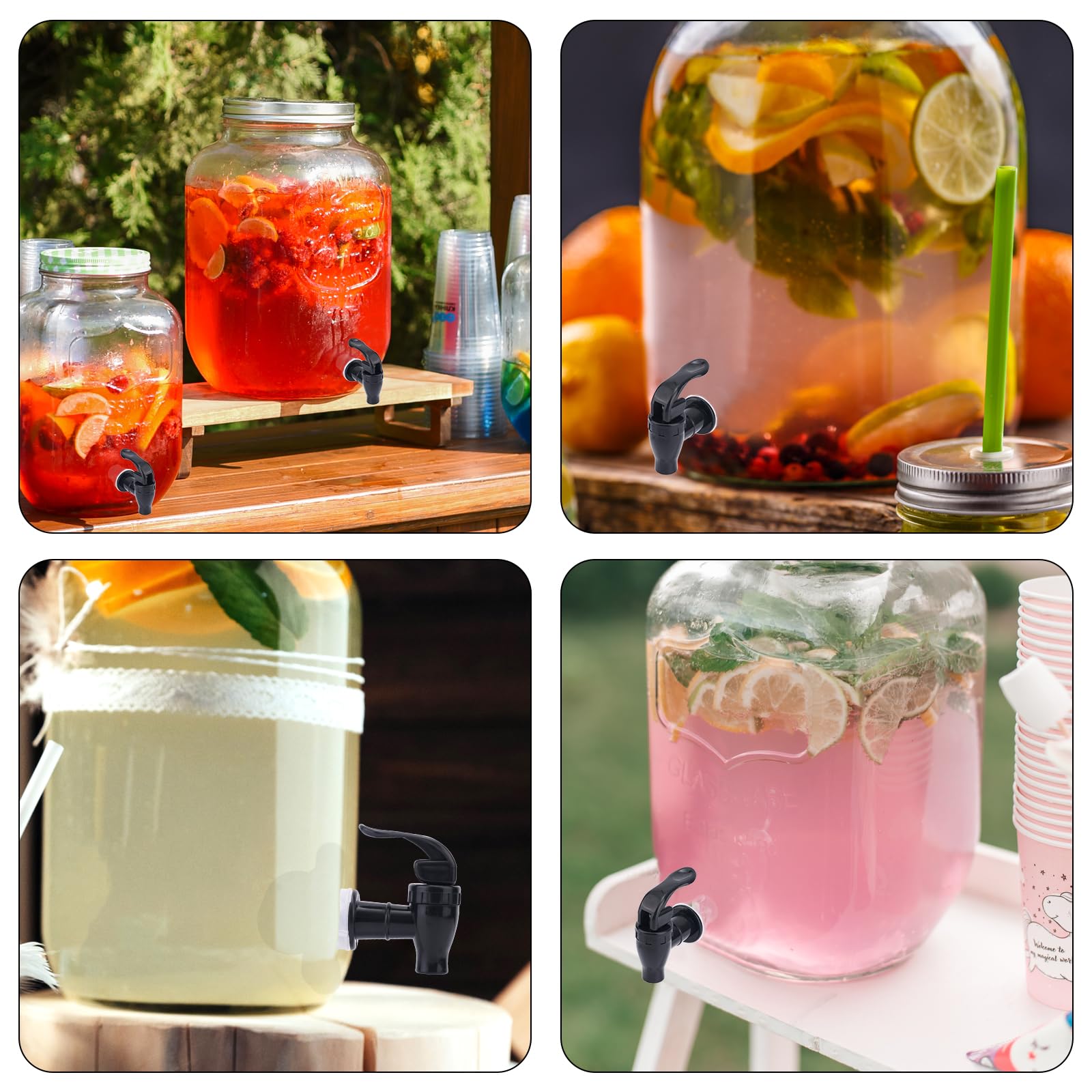 2 Pezzi Rubinetti per Distributore Bevande, Beccuccio per Distributore di Bevande Rubinetto per Acqua per Buffet Feste Distributore di Bevande in Vetro
