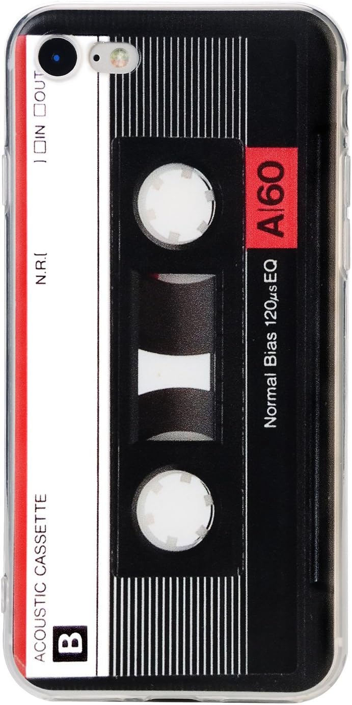 TNCYOLL Compatible with iPhone SE 2020 Case, Cassette Tape Shockproof Music Cool Phone Case Bumper Protective Cover for iPhone 7 iPhone 8 iPhone SE2