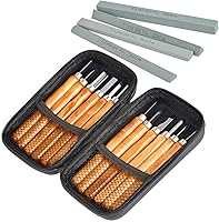 TIMESETL 17-Piece Beginner Wood Carving Kit: 12 SK2 Carbon Steel Tools + 4 Whetstones + Storage Case for Whittling Sculpting DIY