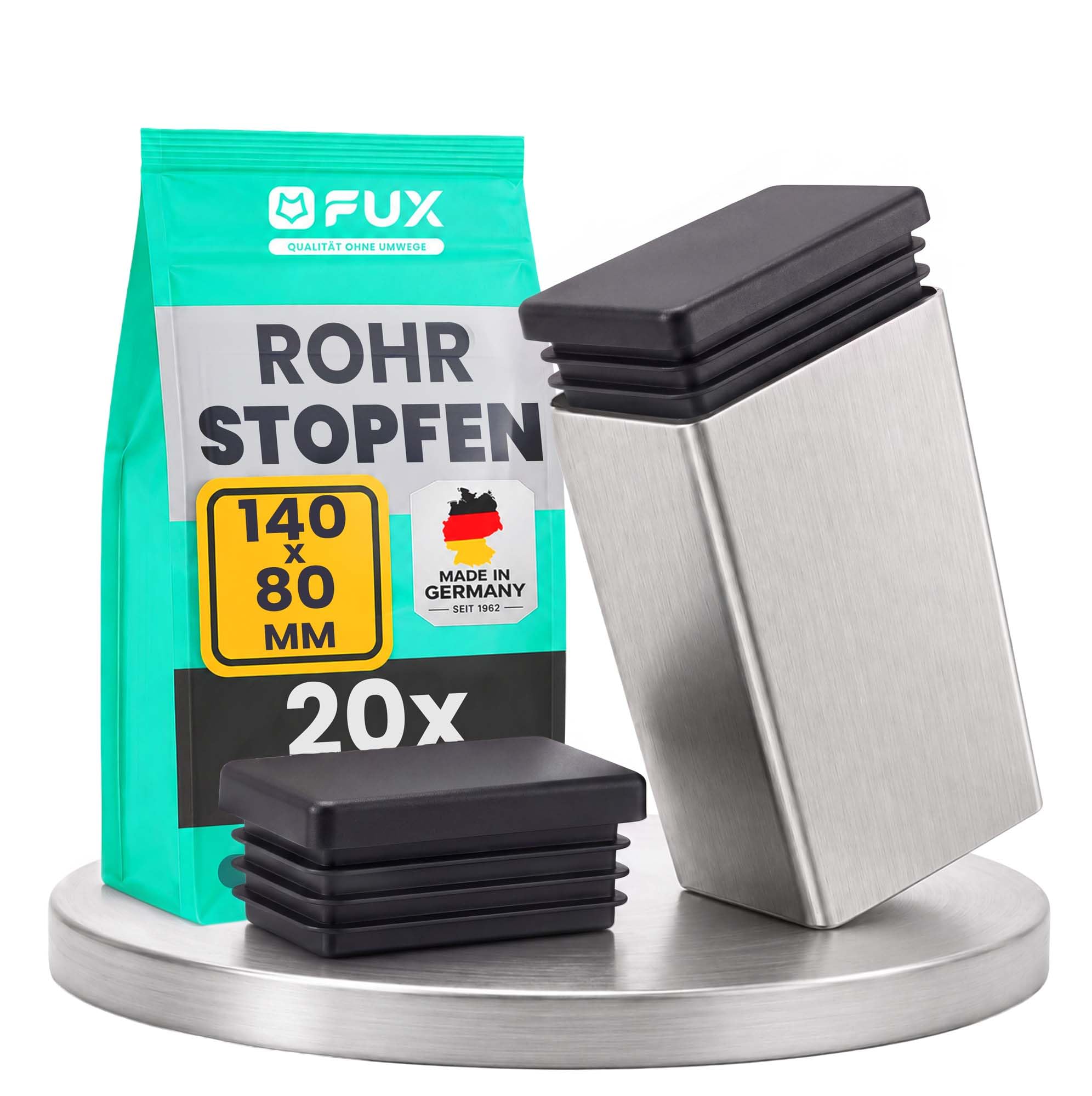 FUX Embouts pour Tubes Ronds, Ø19,2mm, Lot de 20, polyéthylène